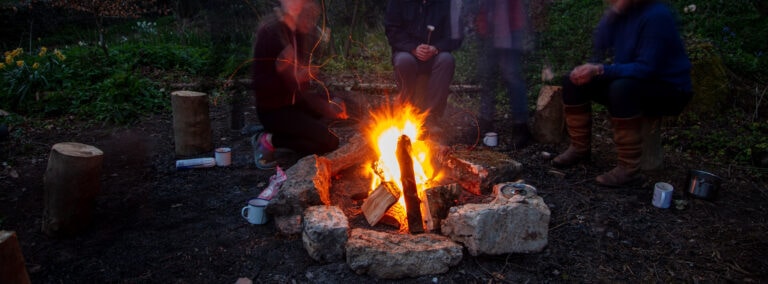 camp fire, outdoor fire, fire pit, woodland fire, gathering with friends, outside, woodland, yorkshire, time with friends, firepit, group accommodation, cottages for groups, group accomodation
