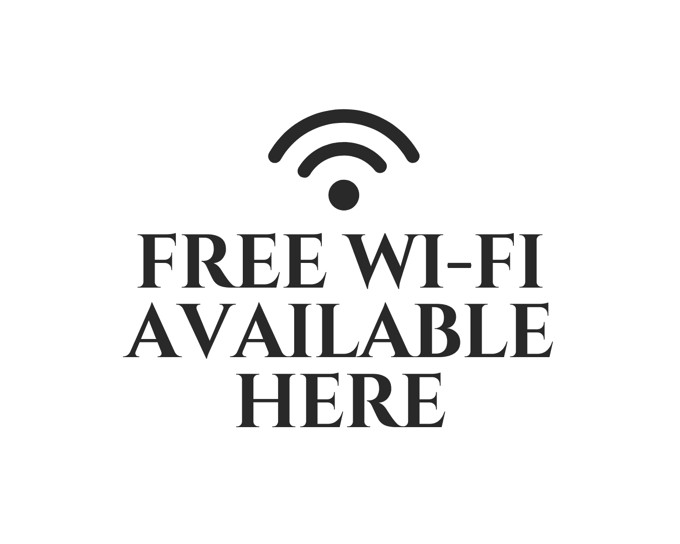 black and white minimalist free wifi signage a4 document free wifi at cliff house holiday cottages